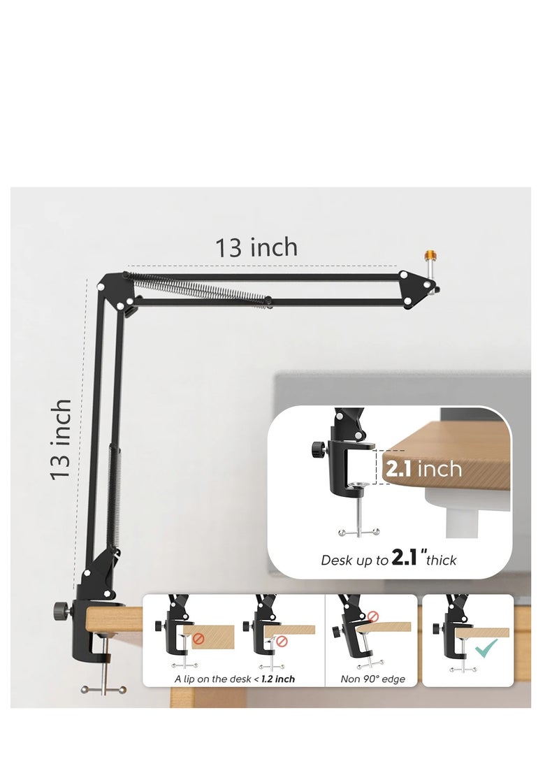 FIFINE Microphone Arm Boom, Adjustable Suspension Boom with Heavy Duty Clamp, Scissor Mic Stand for Recording, Gaming, K688 K658 - CS1
