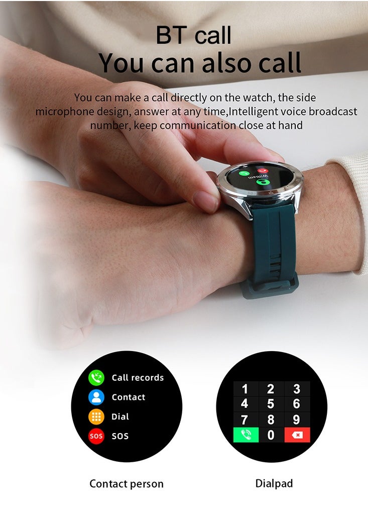 Men Smart Fitness Watch (Answer/Dial), 1.54 Smartwatch Fitness Tracker for Android iOS with Heart Rate Sleep Tracking, 20 Sport Modes, Blood Oxygen, Ai Voice Control,  IP68 dustproof and waterproof