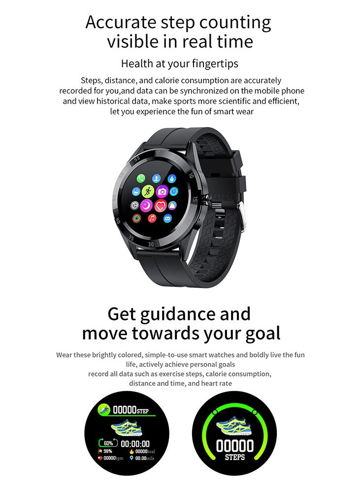 Men Smart Fitness Watch (Answer/Dial), 1.54 Smartwatch Fitness Tracker for Android iOS with Heart Rate Sleep Tracking, 20 Sport Modes, Blood Oxygen, Ai Voice Control,  IP68 dustproof and waterproof