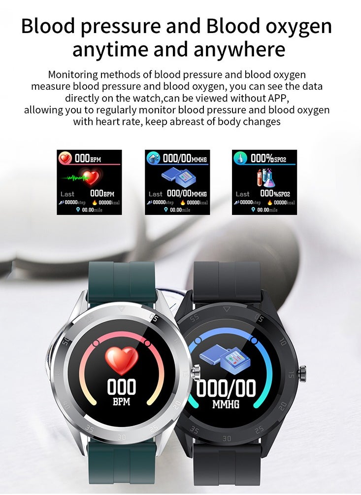 Men Smart Fitness Watch (Answer/Dial), 1.54 Smartwatch Fitness Tracker for Android iOS with Heart Rate Sleep Tracking, 20 Sport Modes, Blood Oxygen, Ai Voice Control,  IP68 dustproof and waterproof