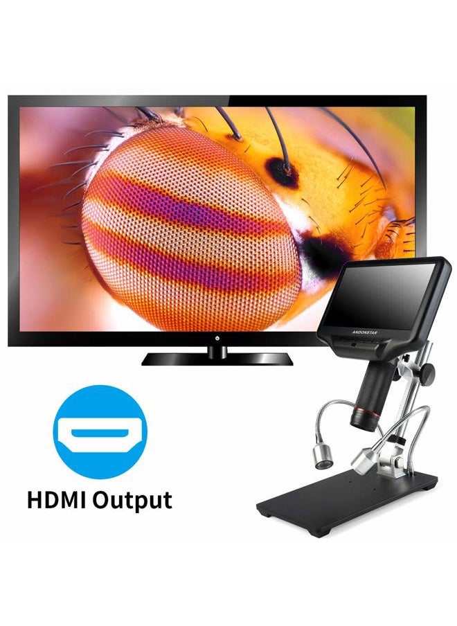 AD407 3D HDMI Soldering Digital Microscope with 4MP UHD and 7 inch Adjustable LCD Screen USB Video Microscopes for Phone Repairing SMT SMD DIY