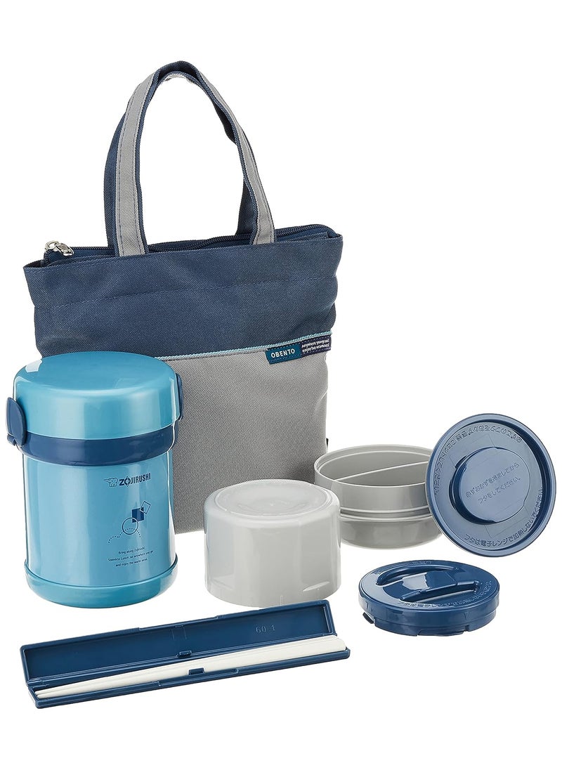 Zojirushi Stainless Steel Vacuum Insulated Lunch Jar, 640ml, Aqua Blue (SLMEE-07-AB)
