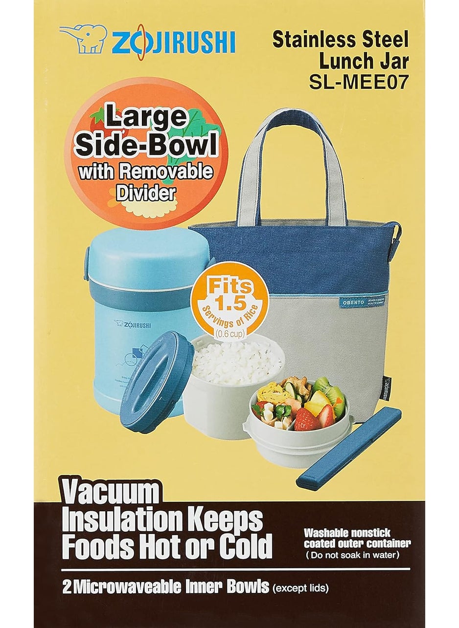 Zojirushi Stainless Steel Vacuum Insulated Lunch Jar, 640ml, Aqua Blue (SLMEE-07-AB)