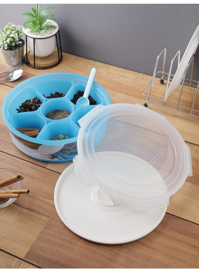 Lock & Lock Plastic Classics Round Medium Spice Kit, Blue