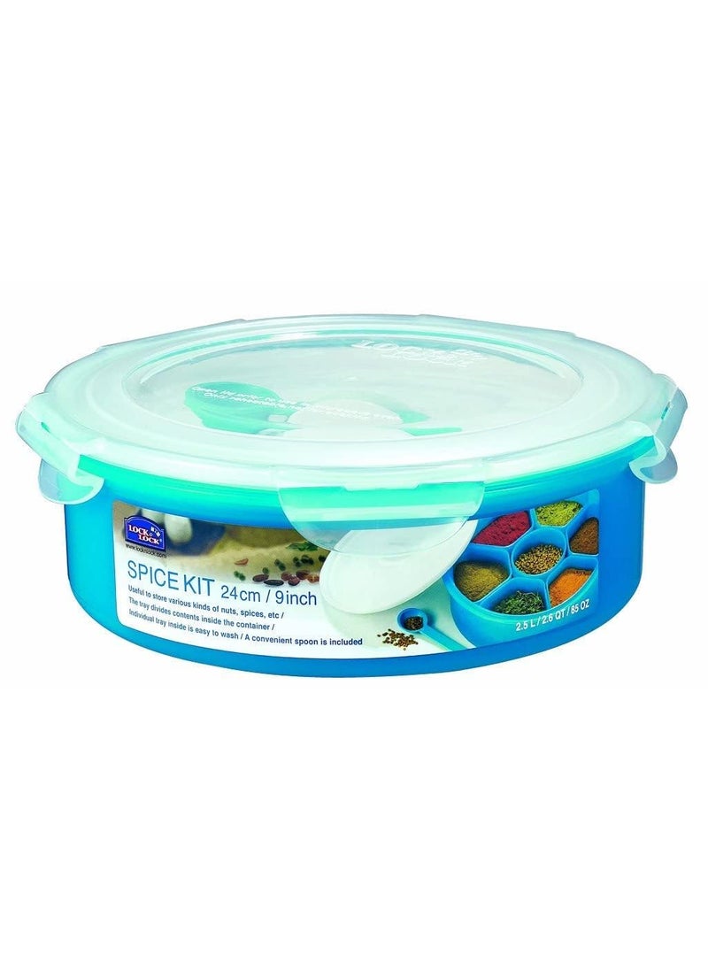 Lock & Lock Plastic Classics Round Medium Spice Kit, Blue