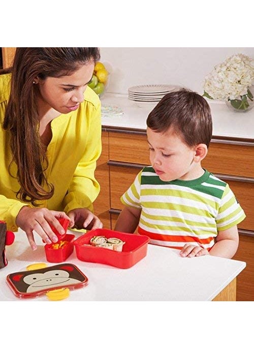 Skip Hop Zoo Lunch Kit Monkey (3 Years to 6 Years), Red, (SH9J648110)