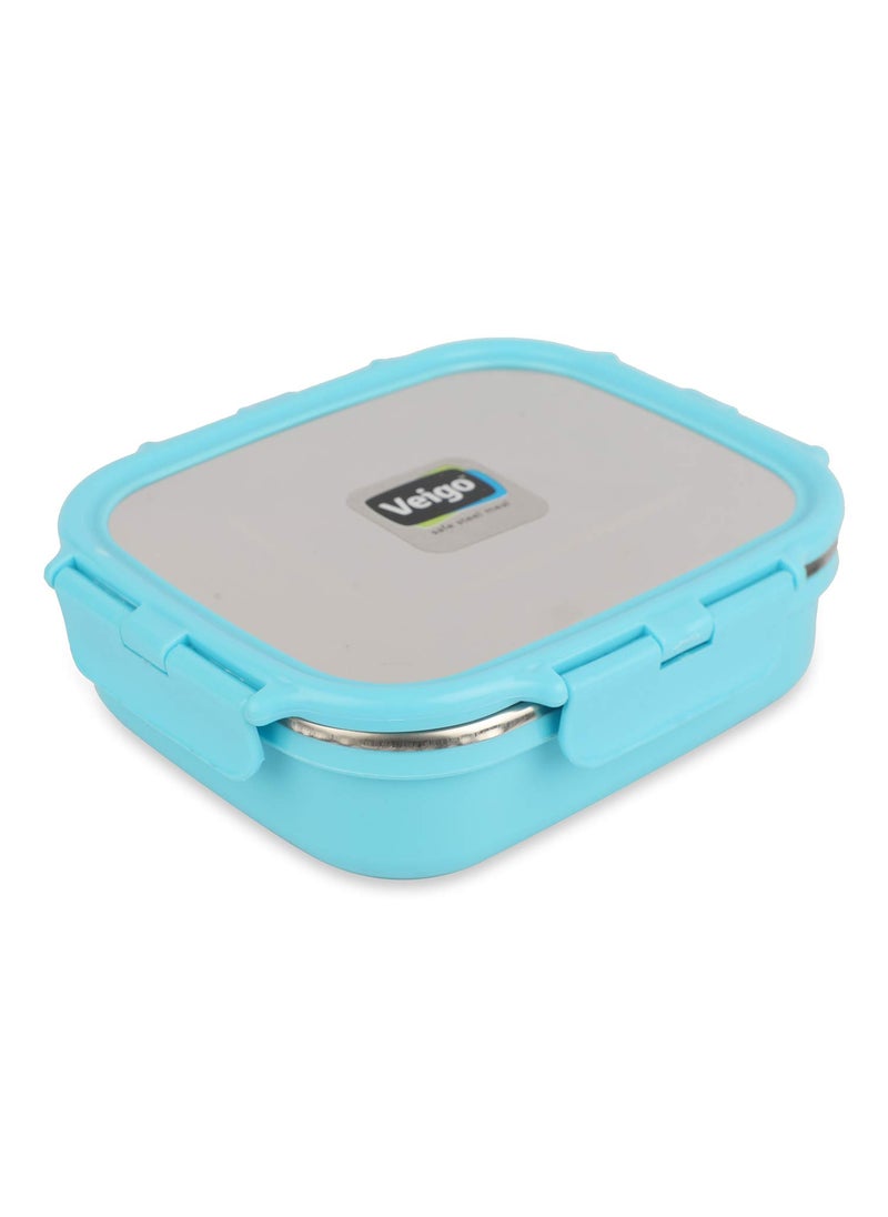 Veigo Premium Finish Classic 3 Pcs Celebration Stainless Steel Containers, Sky Blue,(Big 630 ml,Medium 330 ml & Small 180 ml)