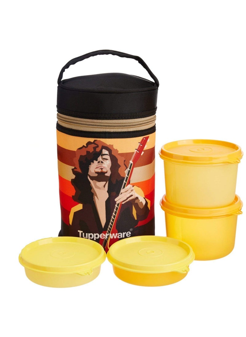 Tupperware Plastic Rocker Lunch Set with Bag (Multicolour)