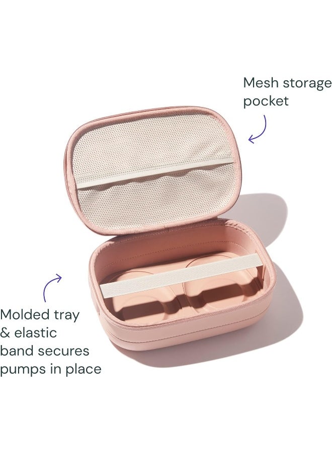 Willow Breast Pump Carrying Case, Dusty Pink, Use with Hands Free Wearable Breast Pumps, Ultra Durable Hard Shell Breast Pump Case with Removable Tray, Compact and Discreet