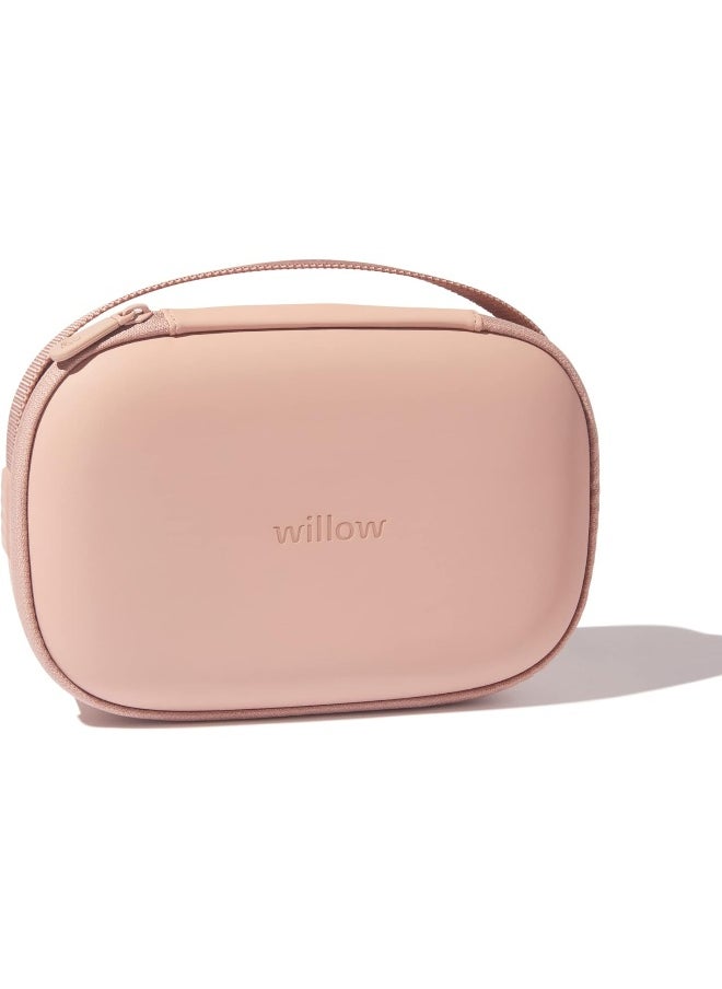 Willow Breast Pump Carrying Case, Dusty Pink, Use with Hands Free Wearable Breast Pumps, Ultra Durable Hard Shell Breast Pump Case with Removable Tray, Compact and Discreet