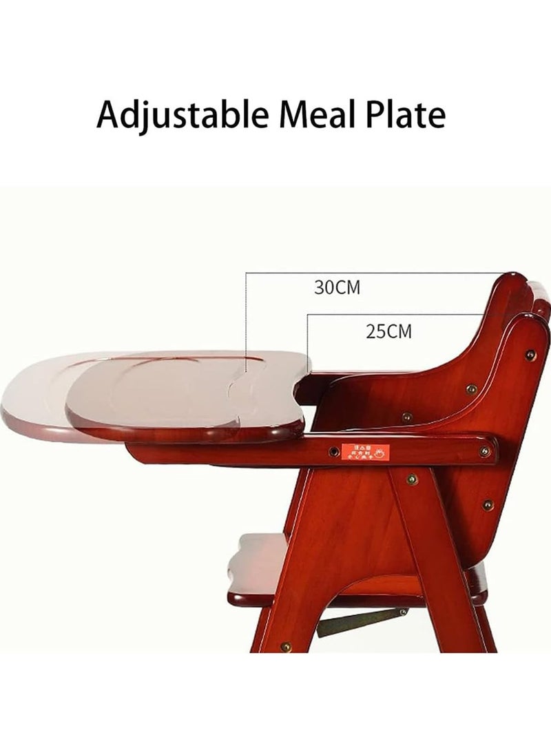 Wooden Baby High Chair  with Adjustable Height and foldable Smooth wood surface allows easy cleaning.
