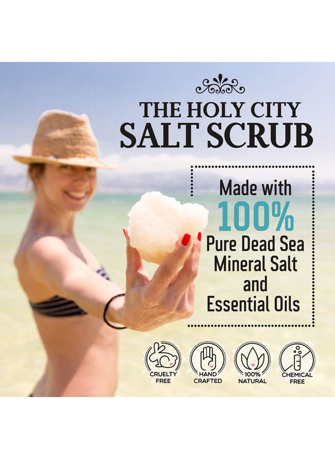 Exfoliating Body Scrub - Pure Dead Sea Salt Scrub for Hands and Body, 16 fl oz Hydrating Moisturizing Skin Care for Body Acne, Eczema, Wrinkles (Ginger Verbena)