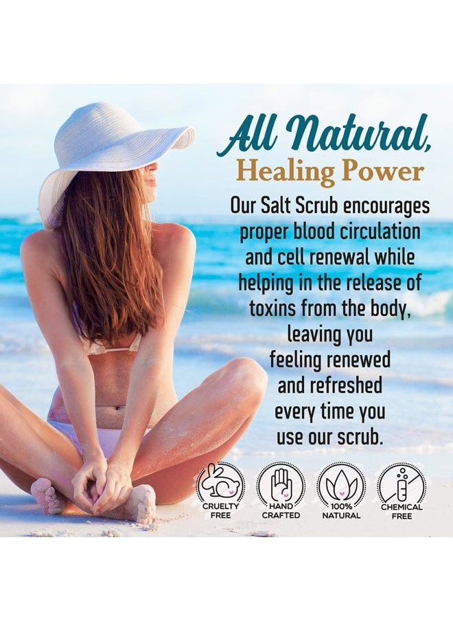 Exfoliating Body Scrub - Pure Dead Sea Salt Scrub for Hands and Body, 16 fl oz Hydrating Moisturizing Skin Care for Body Acne, Eczema, Wrinkles (Ginger Verbena)