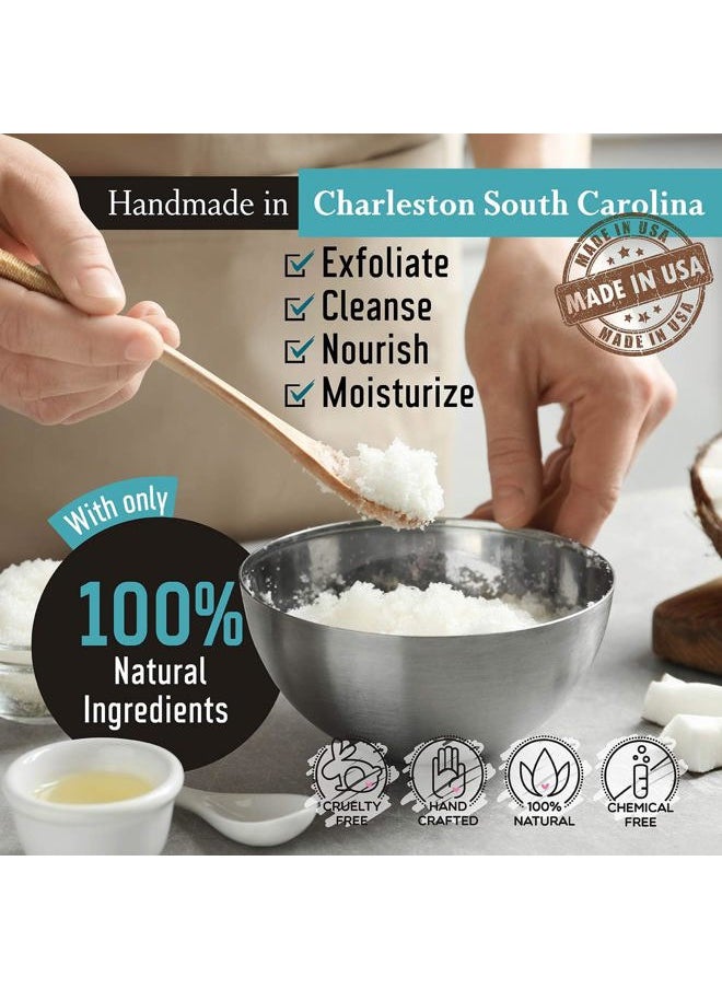 Exfoliating Body Scrub - Pure Dead Sea Salt Scrub for Hands and Body, 16 fl oz Hydrating Moisturizing Skin Care for Body Acne, Eczema, Wrinkles (Ginger Verbena)