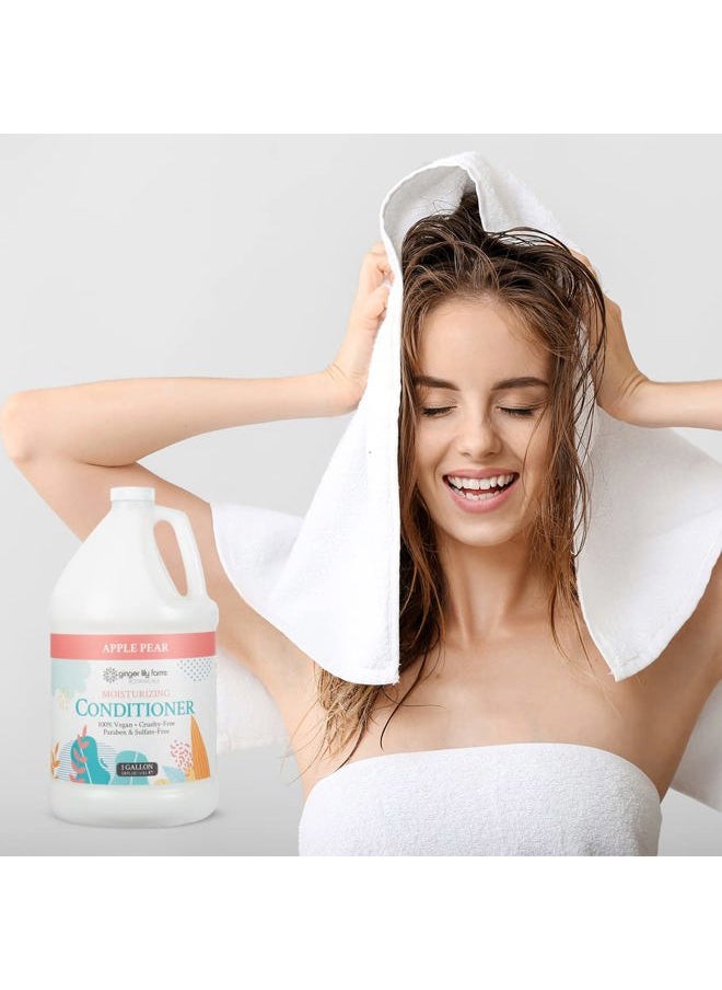 Botanicals Moisturizing Conditioner for Dry Hair, 100% Vegan & Cruelty-Free, Apple Pear Scent, 1 Gallon Refill (128 fl oz)