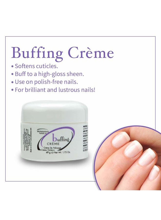 Chamois Buffer And Buffing Cream | Buff And Shine Dull Nails While Softening Cuticles | Assists With Fill And Repair Lines | 1.75 Oz. Set