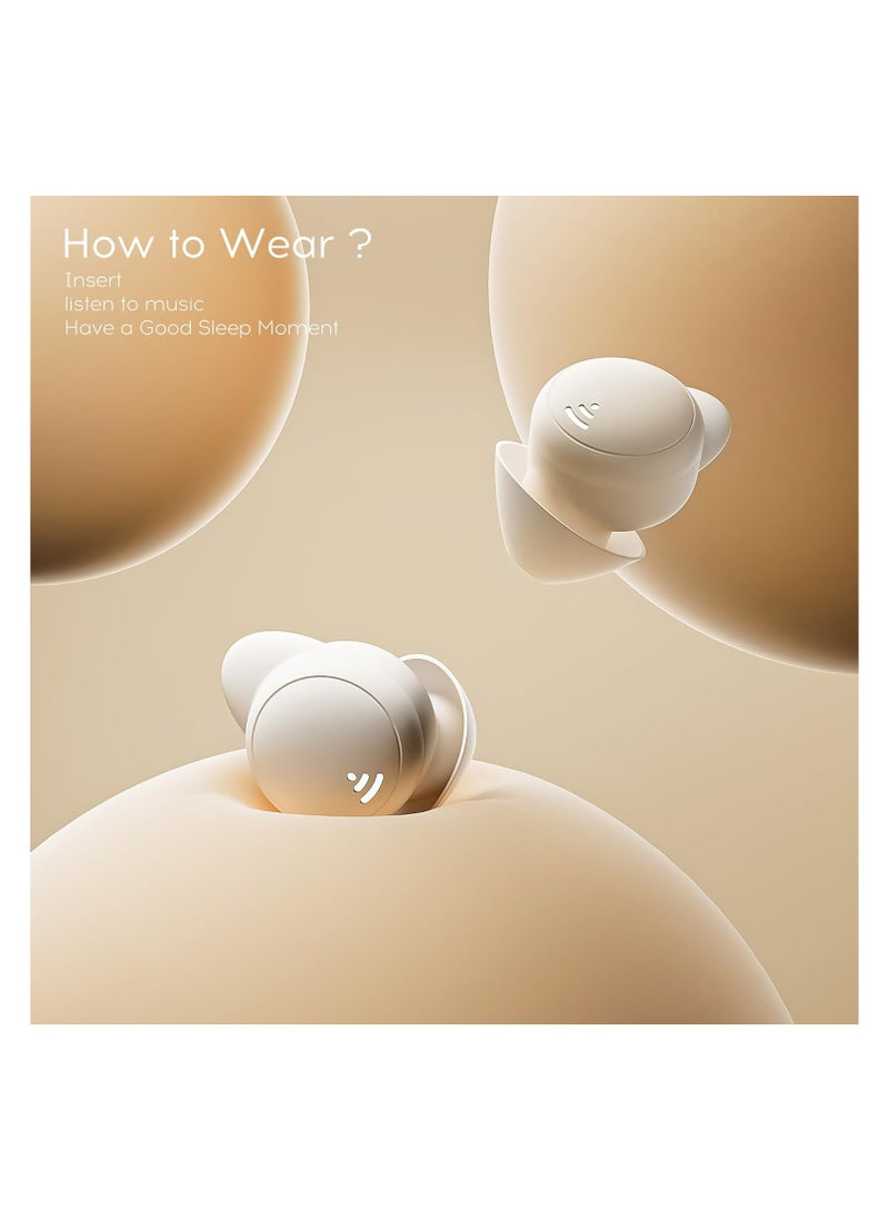 Sleep Earbuds for Side Sleepers, Low Micro Tiny Discreet Hidden Earbuds, Mini Invisible Wireless Bluetooth 5.3 Sleep Noise Cancelling Headphones, Hidden Earbuds for Small Ears Sleeping, Exercise