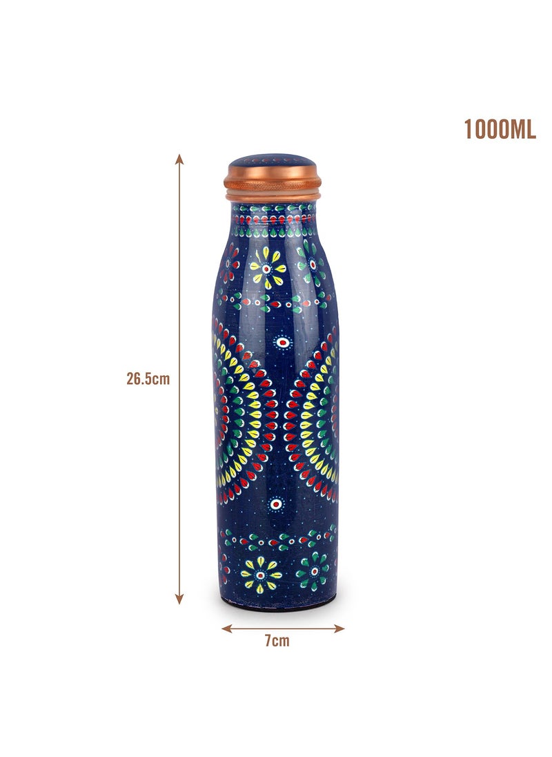 Cello Cop-Pura Good Earth Copper Water Bottle, 1000ml, 1pc, Mandala