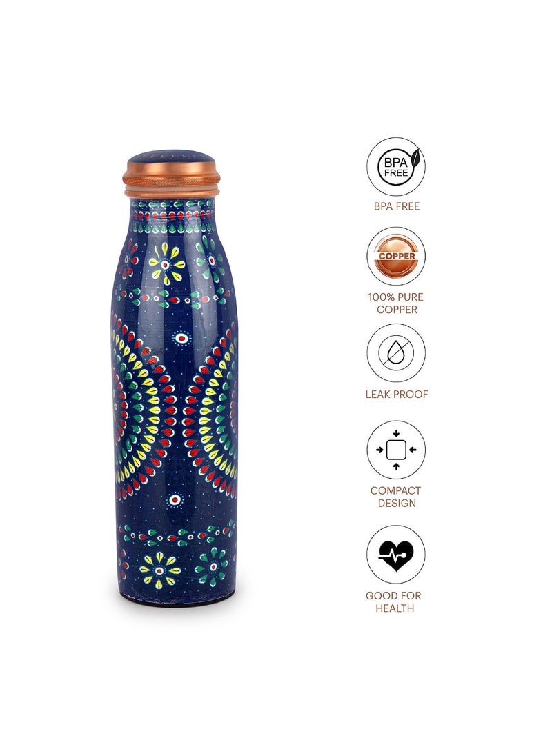 Cello Cop-Pura Good Earth Copper Water Bottle, 1000ml, 1pc, Mandala
