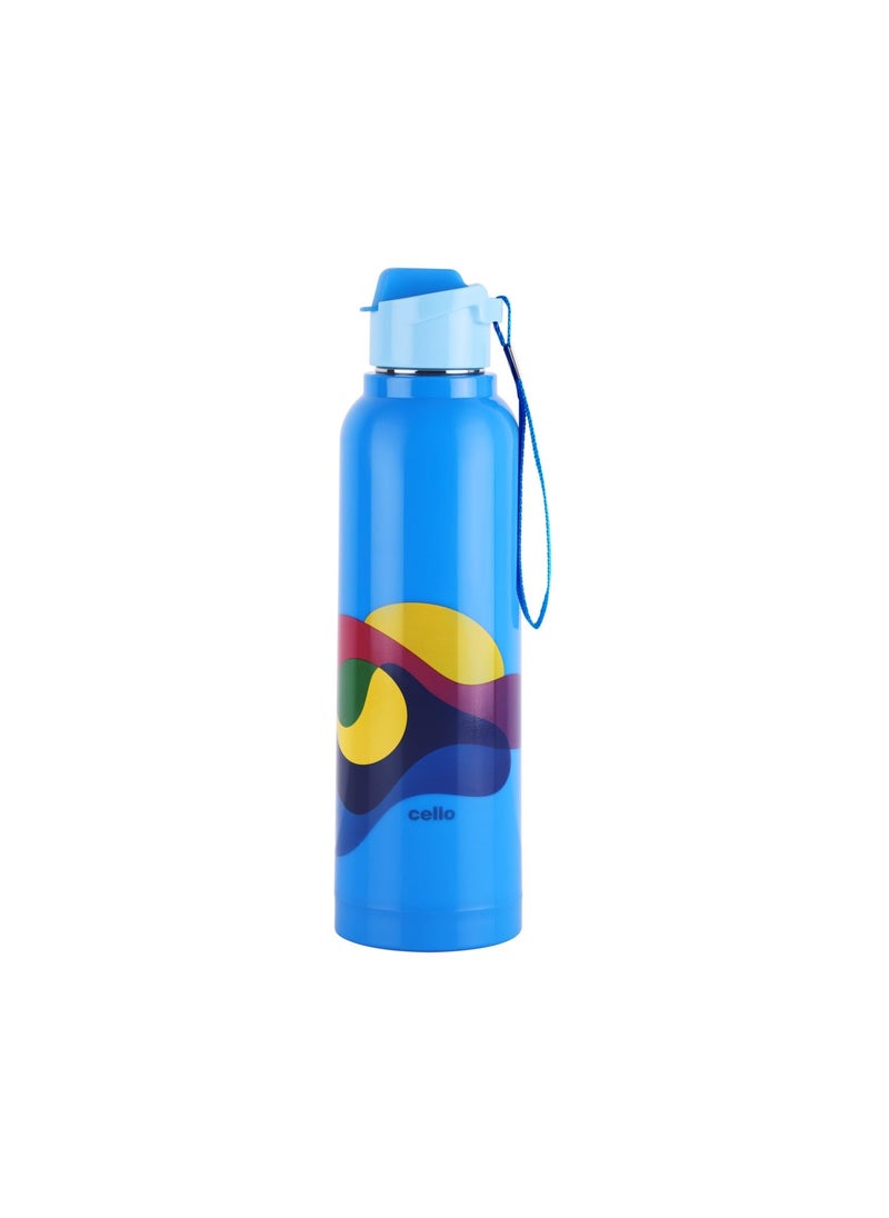 CELLO Puro Steel-X Benz Pro 600 | Leak Proof | Wide Mouth & Easy to Open | Insulated Inner Steel Outer Plastic Water Bottle | 520ml| Set of 3, Assorted