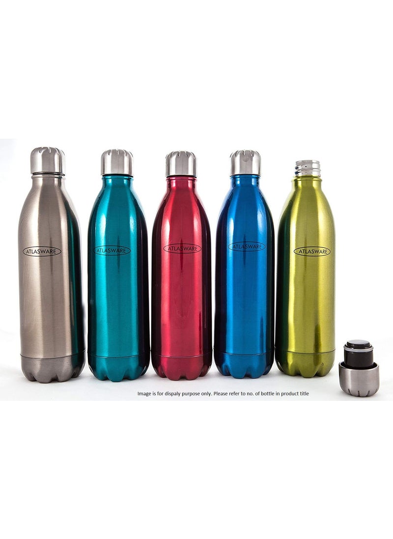 Atlasware Hot & Cold Vacuum Bottle Stainless Steel, 700 ml, Pack of 2 Pieces