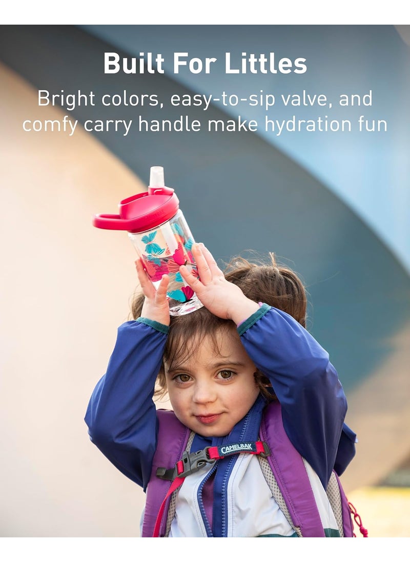 CamelBak eddy+ 14 oz Kids Water Bottle with Tritan Renew – Straw Top, Leak-Proof When Closed, Hip Dinos