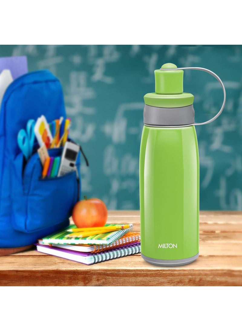 MILTON Bravo 400 Stainless Steel Sports Water Bottle, 400 ml/72 mm, Green