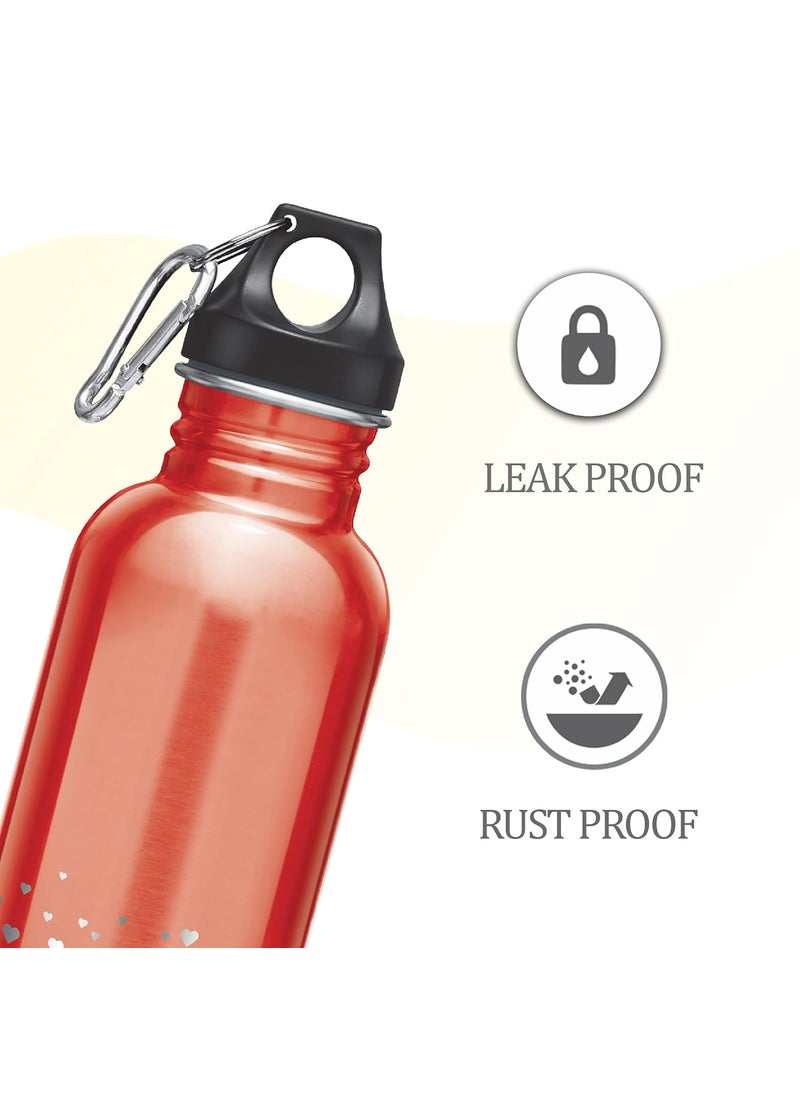 MILTON Alive 750 Stainless Steel Water Bottle, Set of 3, 750 ml Each, Red | Leak Proof | Office Bottle | Sports Bottle | Home | Kitchen | Hiking | Treking Bottle | Travel Bottle | Easy to Carry