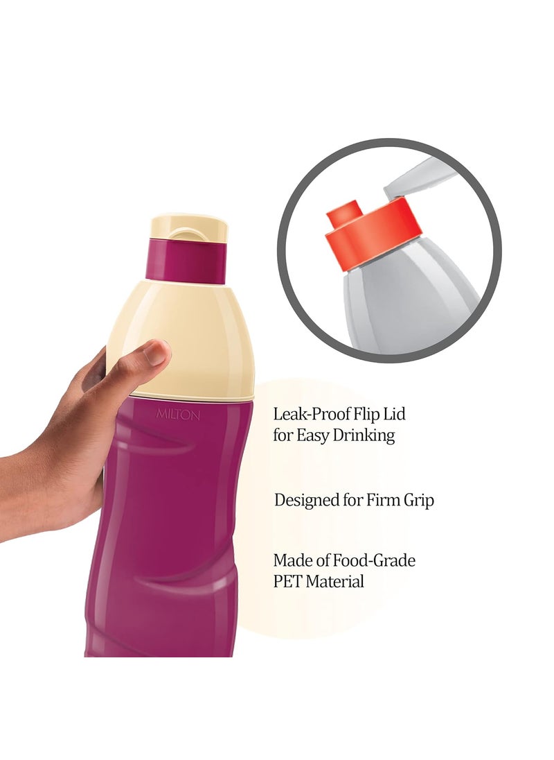 Milton Kool Crony 600 Insulated Water Bottle, Set of 3, 500 ml Each, Purple