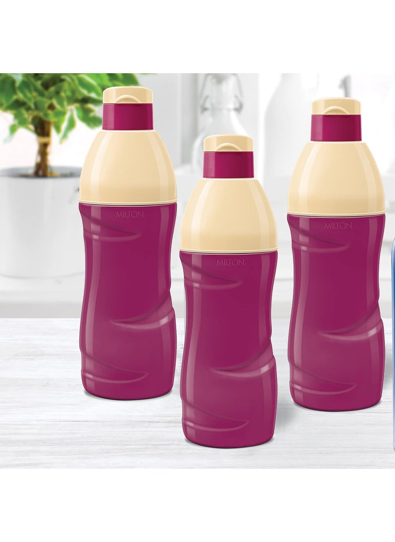 Milton Kool Crony 600 Insulated Water Bottle, Set of 3, 500 ml Each, Purple