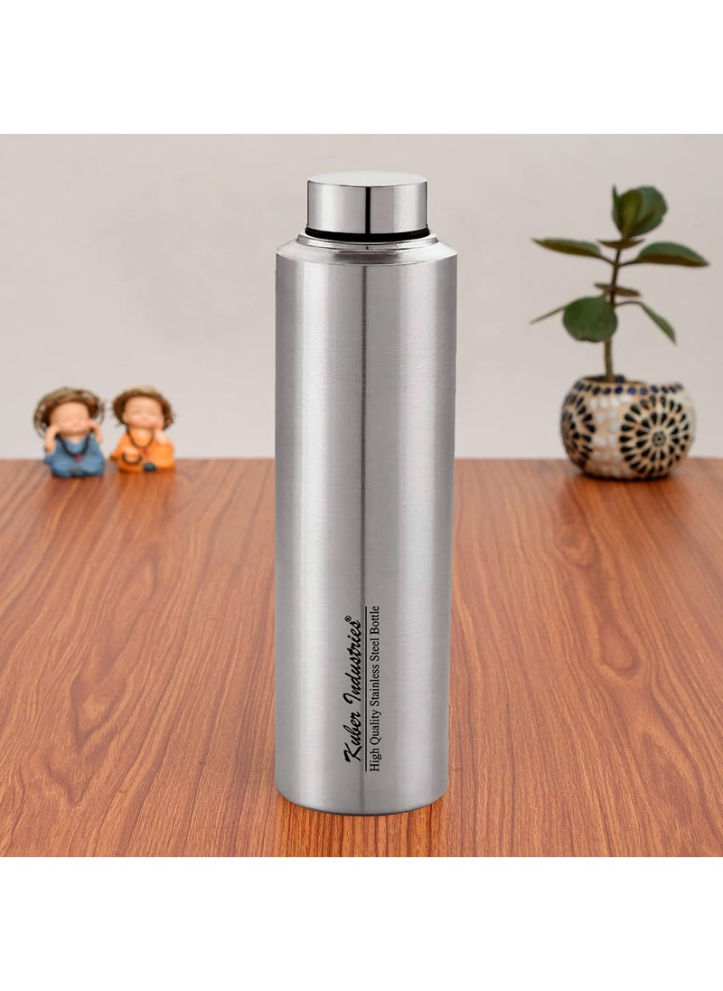 Kuber Industries Stainless Steel 2 Pieces Fridge Water Bottle, 700 ML (Silver)