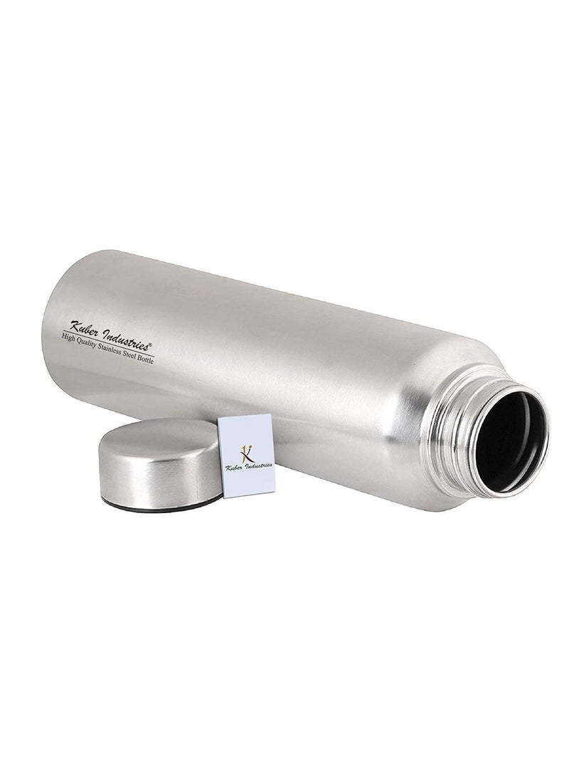 Kuber Industries Stainless Steel 2 Pieces Fridge Water Bottle, 700 ML (Silver)