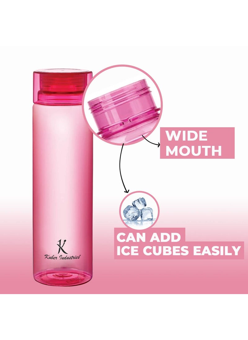 Kuber Industries Plastic Water Bottles -1 Litre Water Bottle | Break Proof, Multipurpose, BPA Free, Ideal for Fridge/Refrigerator | Red, Set of 4)