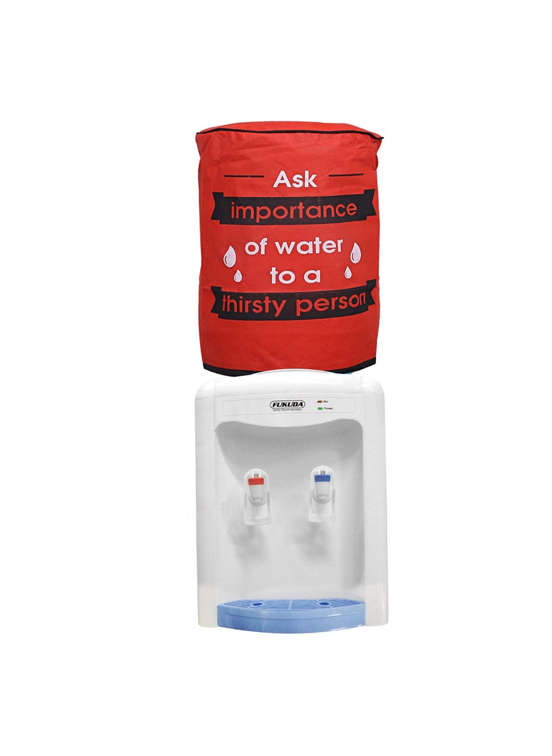 Kuber Industries Rexine 2 Pieces Water Dispenser Bottle Cover with Rexine Water Level Indication 20 Ltr (Red)-CTLTC15150