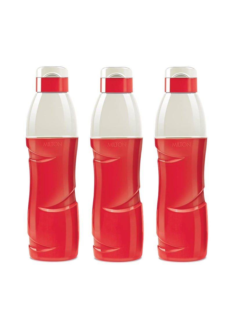 Milton Kool Crony 1100 Insulated Water Bottle, Set of 3, 960 ml Each, Red
