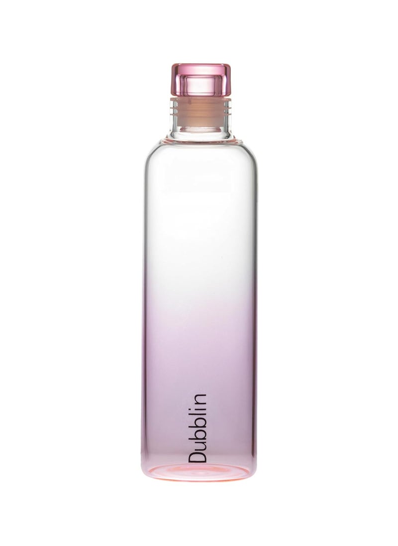 DUBBLIN Pure Borosilicate Glass Water Bottle - 500 ml | Pink Color | BPA-Free, Eco-Friendly, Leak-Proof, and Durable