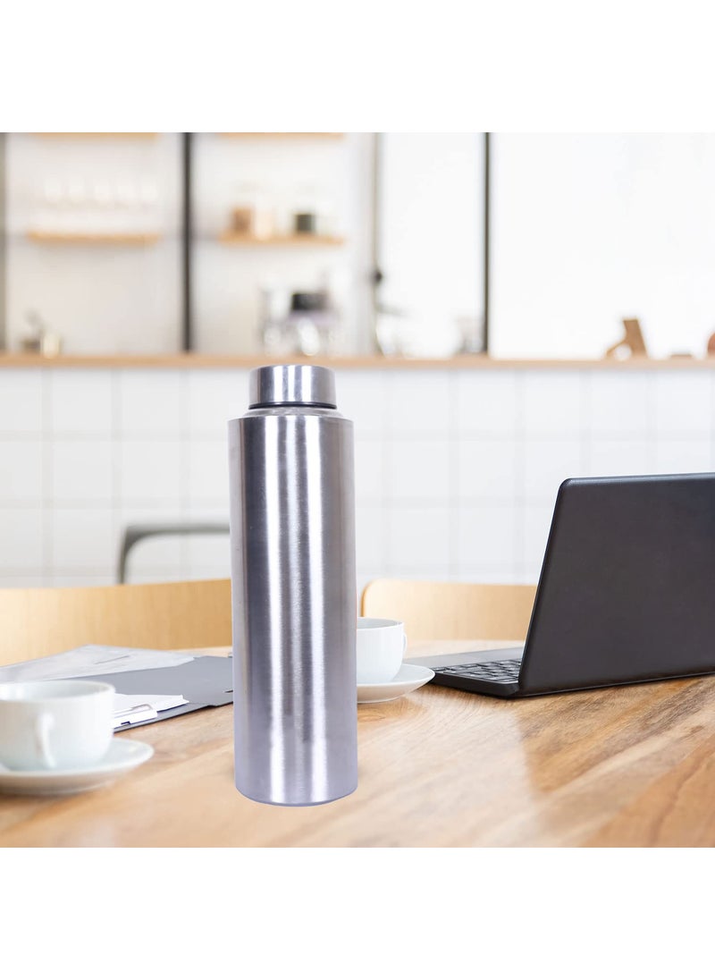 Kuber Industries Water Bottle | Stainless Steel Water Bottle | Water Bottle for Fridge | Water Bottle for Refrigerator | Water Bottle for Travel |Picnic | Pack of 2 | Silver