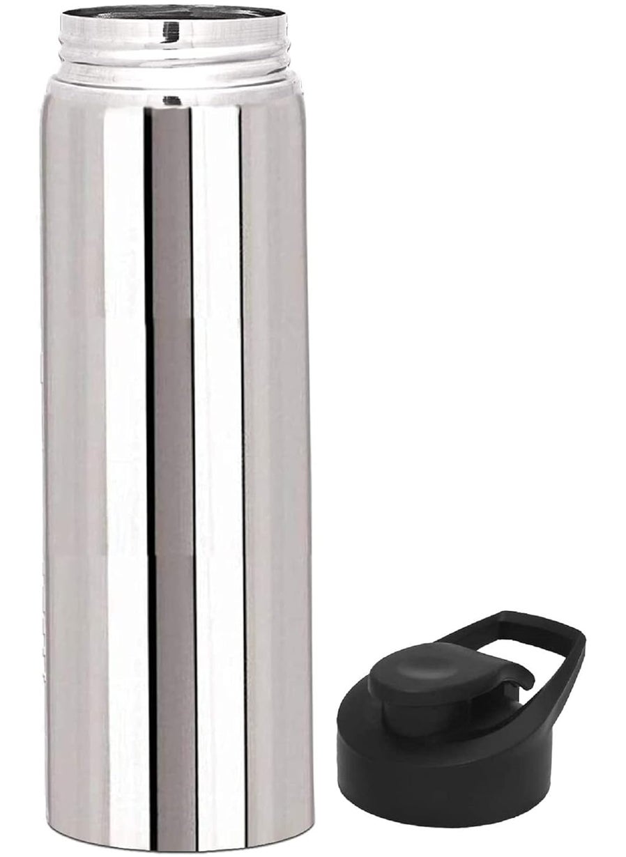 Heart Home Stainless Steel Fridge Water Bottle with Flip Cap 1 Ltr (Silver) - CTHH13163,standard