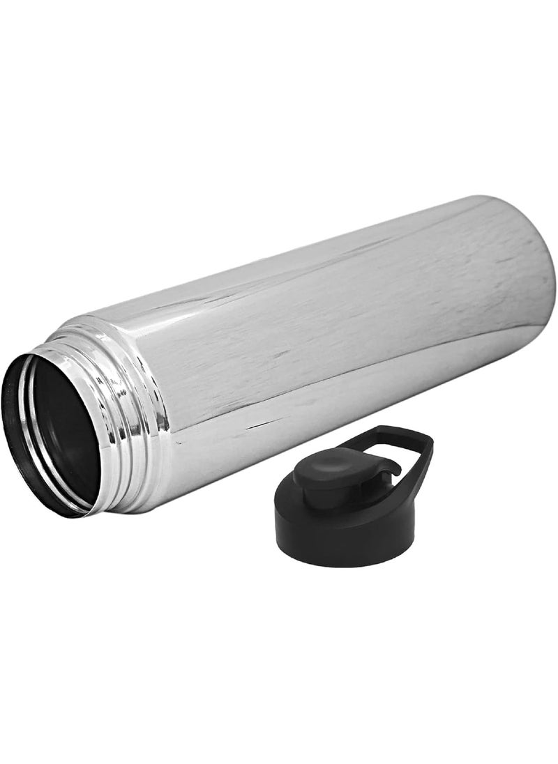 Heart Home Stainless Steel Fridge Water Bottle with Flip Cap 1 Ltr (Silver) - CTHH13163,standard