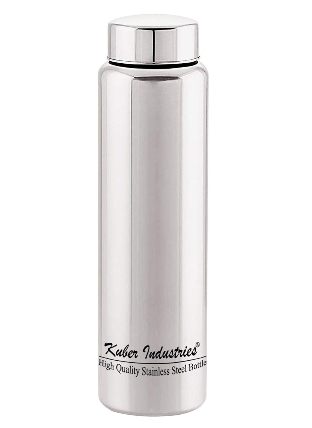 Kuber Industries Stainless Steel 2 Pieces Fridge Water Bottle/Refrigerator Bottle/Thunder, 1000 ML (Silver)