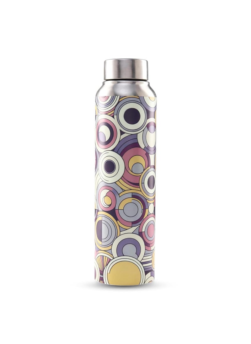 Kuber Industries 1 Litre Stainless Steel Water Bottle | For Fridge/Gym/Office & School Kids | Travel Bottle for Men & Women -Printed