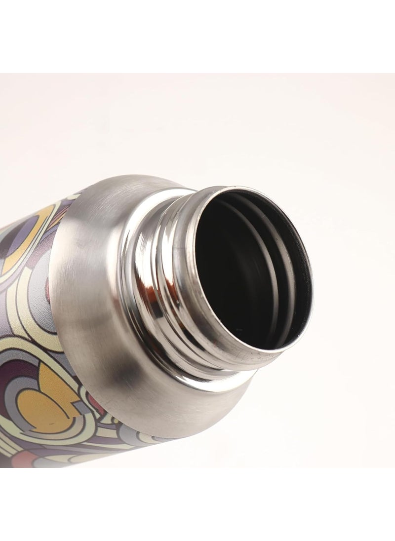 Kuber Industries 1 Litre Stainless Steel Water Bottle | For Fridge/Gym/Office & School Kids | Travel Bottle for Men & Women -Printed