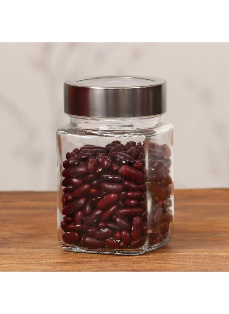 Femora Glass Jar - 750 Ml, 2 Pieces, Transparent, Free Replacement of Lids