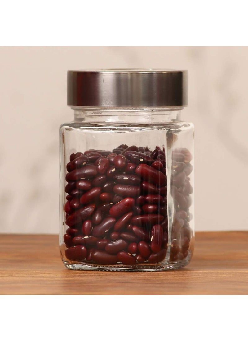 Femora Glass Jar - 750 Ml, 2 Pieces, Transparent, Free Replacement of Lids