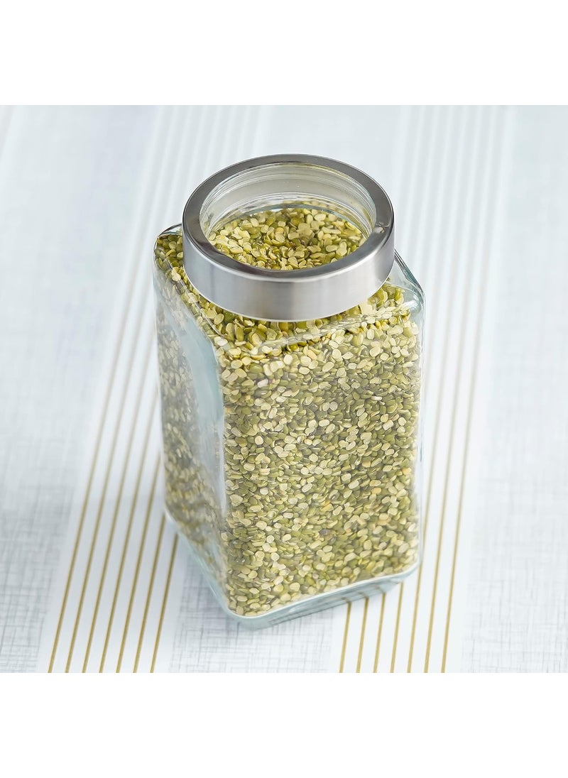 Femora Glass Jar - 750 Ml, 2 Pieces, Transparent, Free Replacement of Lids