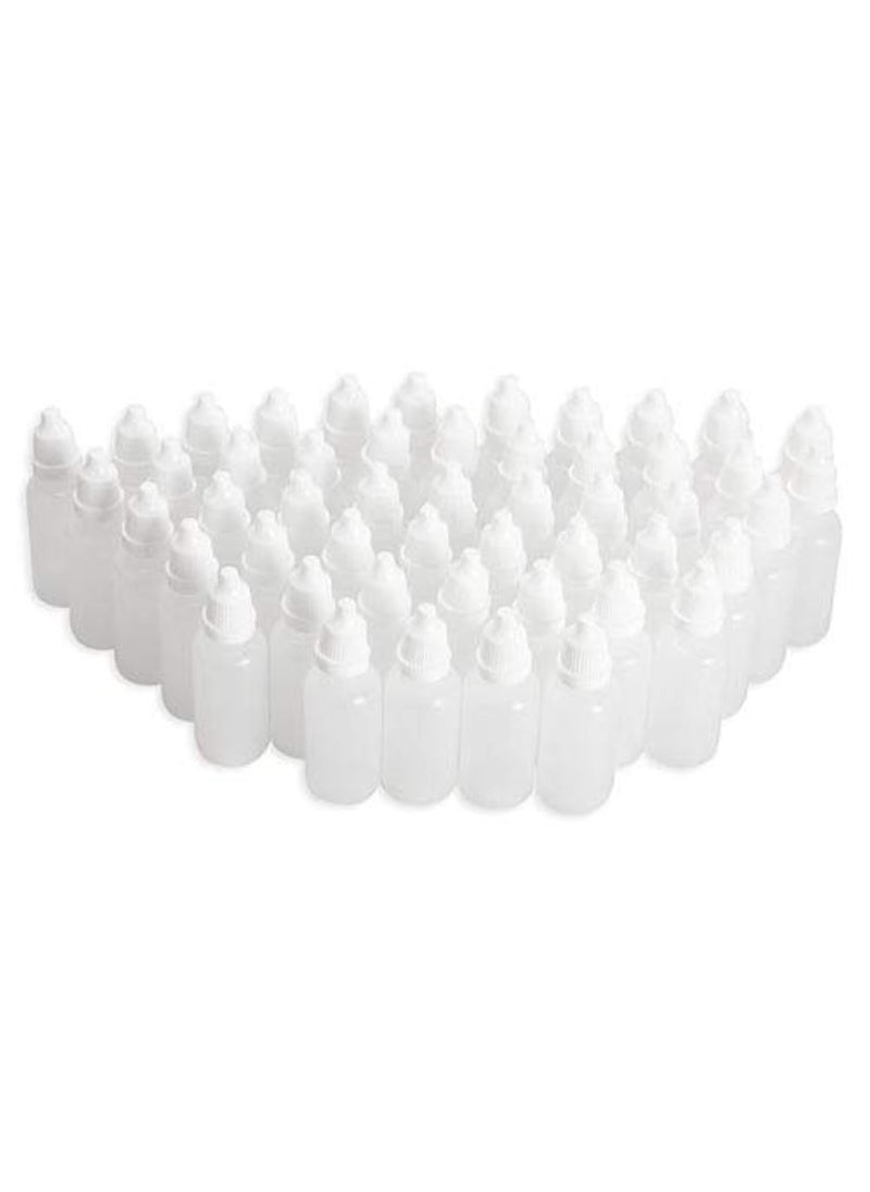 DIY Crafts 20ML, Dropper Bottles, 50 Pcs Clear White Plastic Empty Squeezable Dropper Bottles Eye Li(20ML, Dropper Bottles)