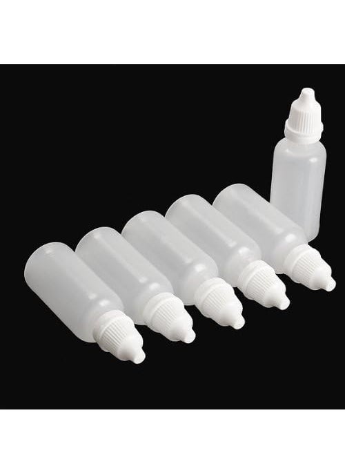 DIY Crafts 20ML, Dropper Bottles, 50 Pcs Clear White Plastic Empty Squeezable Dropper Bottles Eye Li(20ML, Dropper Bottles)