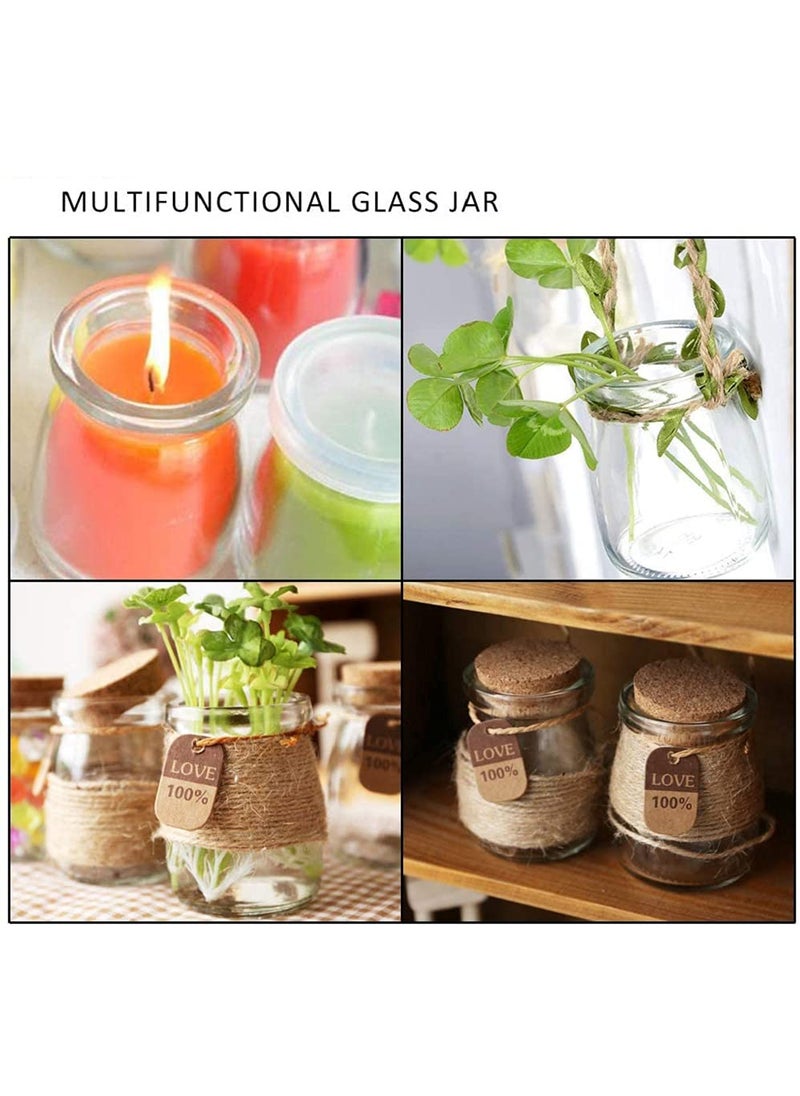 Vency 4-Piece Transparent Kitchen Glass Storage Jar for Yogurt Spices milk, Dry fruits and Food Suitable to use in Your Home Office, Kitchen Storage (150ml, Pudding Jar With Lid)