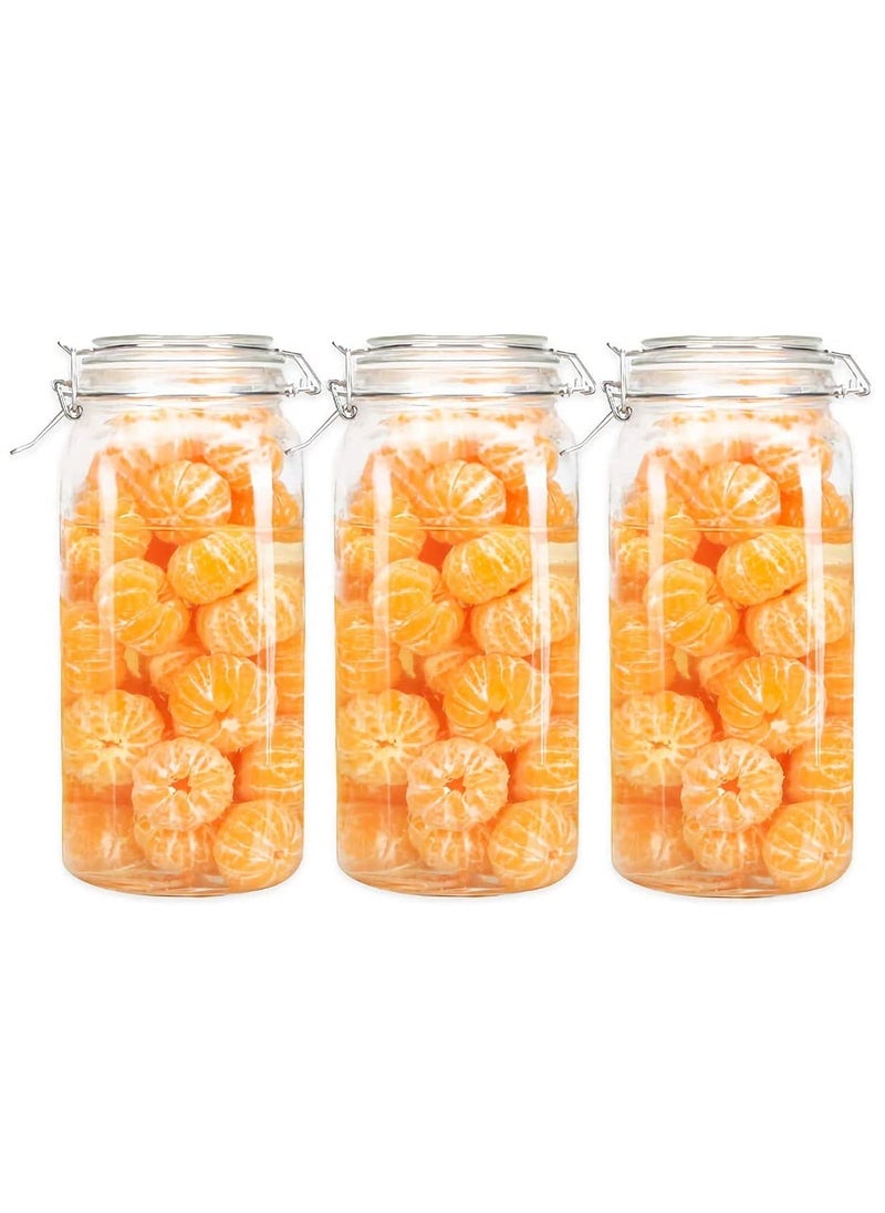 Ginoya Brothers Cube Kitchen Serving Food Storage Canister with Lid, BPA-Free Clear Glass Jar for Tea Leaves, Powder, Spice, Grocery, Pickles - 1500 ML - SET OF (1)