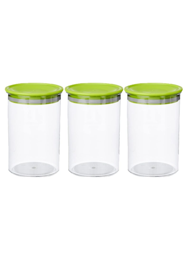 Kuber Industries Airtight Kitchen Container Set | 100% BPA Free, Food Grade Virgin Plastic | Multipurpose, Freezer Safe & Durable | Container for Kitchen Storage Set of 3 | Transparent